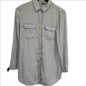 Chico's lightweight denim tunic with roll up sleeve Chico's size 0